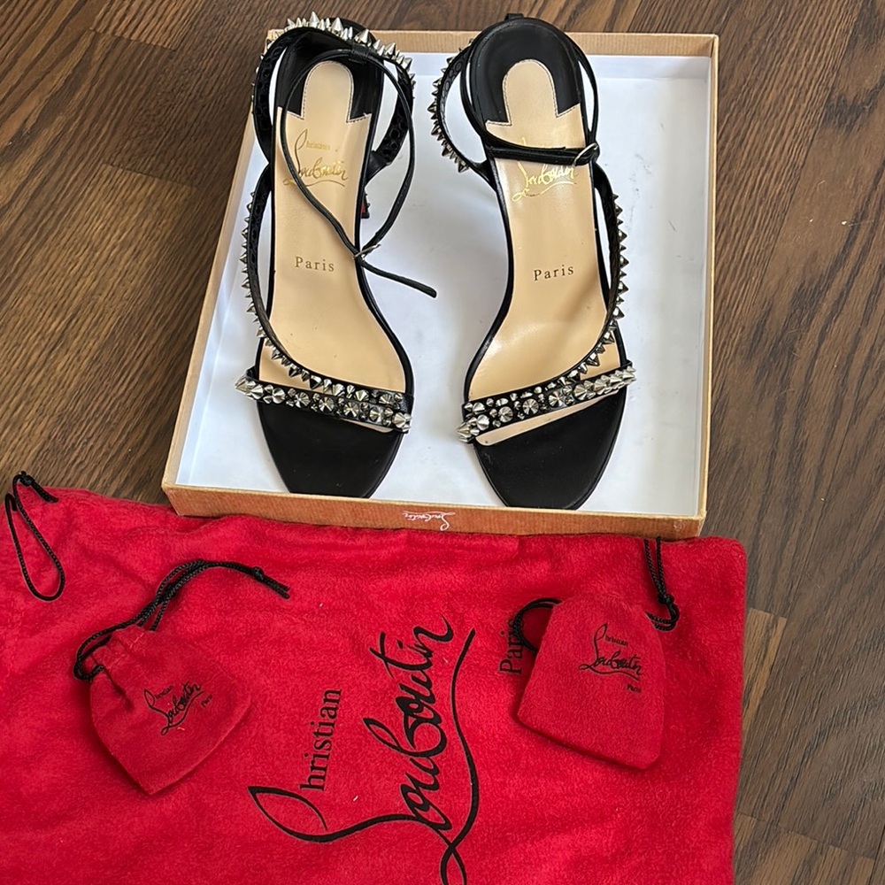 Christian Louboutin Black Studded Women's Sandals